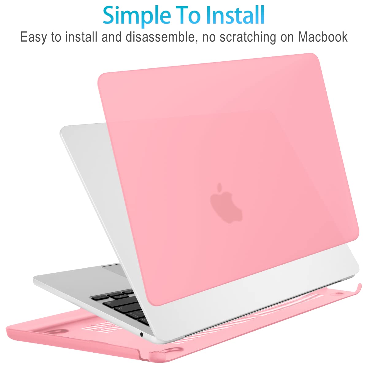 15 inch Air 2023 MacBook Air Matte Case A2941 M2 Chip Hard Shell Case Keyboard Cover Pink V324-15AIR-A2941-PINK