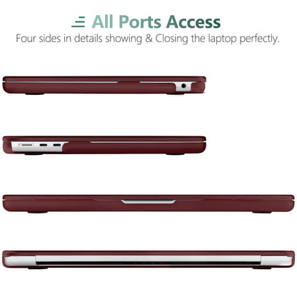 15 inch Air 2023 MacBook Air Matte Case A2941 M2 Chip Hard Shell Case Keyboard Cover Wine Red V324-15AIR-A2941-WR