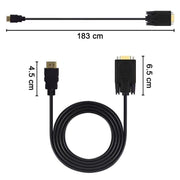 1.8M 6 Feet HDMI Male to VGA Male Cable for Computer, Laptop, PC, Monitor ETC V324-18HDMIVGA