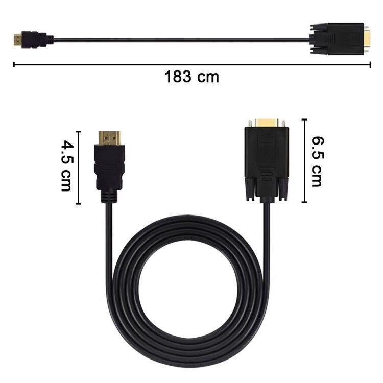 1.8M 6 Feet HDMI Male to VGA Male Cable for Computer, Laptop, PC, Monitor ETC V324-18HDMIVGA