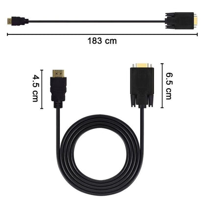 1.8M 6 Feet HDMI Male to VGA Male Cable for Computer, Laptop, PC, Monitor ETC V324-18HDMIVGA