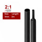 2m Polyolefin Shrink Tube 1/24" (1mm) 2:1 Ratio Heat Shrink Tubing Sleeving Wrap Shrinking V324-1MM-HTSHRINKBK-2M
