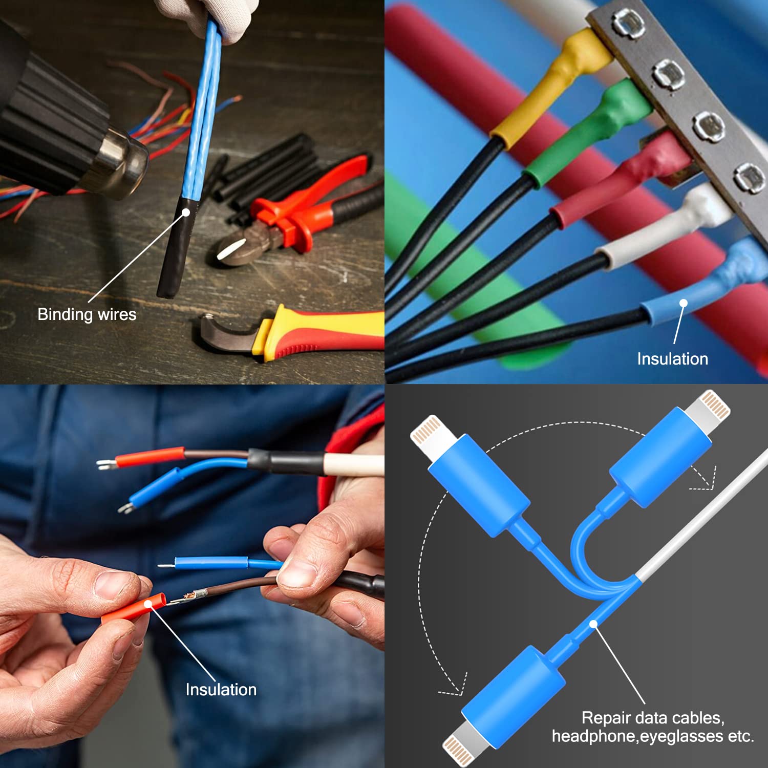 2m Polyolefin Shrink Tube 1/24" (1mm) 2:1 Ratio Heat Shrink Tubing Sleeving Wrap Shrinking V324-1MM-HTSHRINKBK-2M