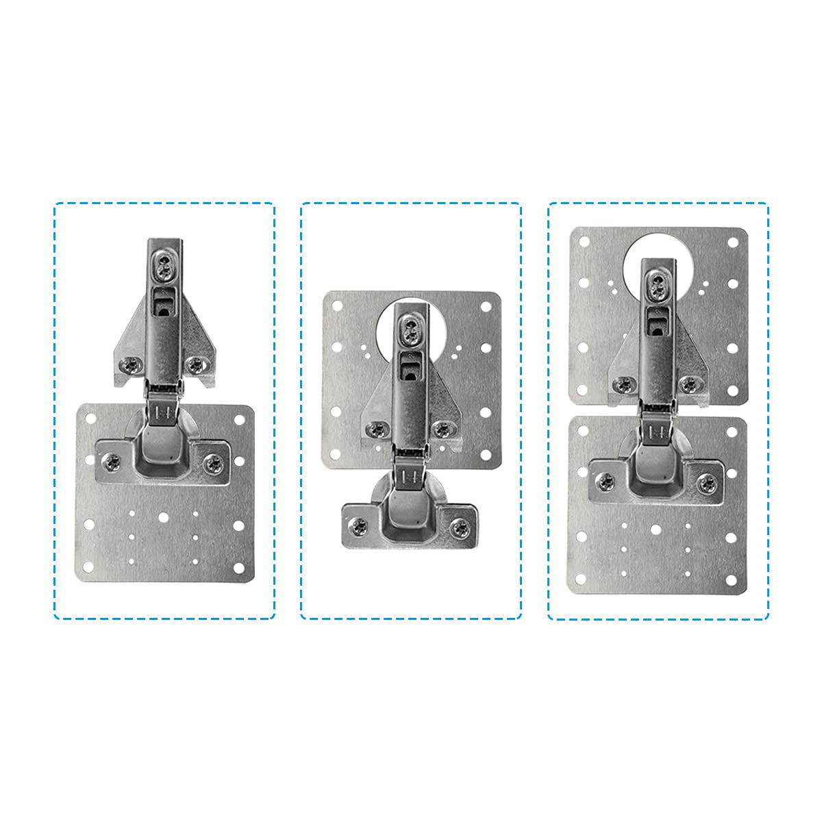1 Pcs Kitchen Cupboard Door Cabinet Hinges Repair Plate Brackets Kit Fixing Screws V324-1X-HINGEPLATE