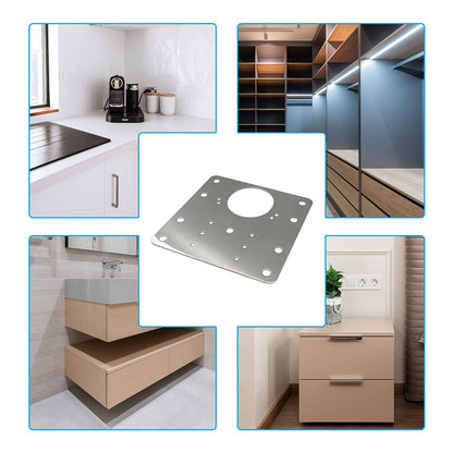 1 Pcs Kitchen Cupboard Door Cabinet Hinges Repair Plate Brackets Kit Fixing Screws V324-1X-HINGEPLATE