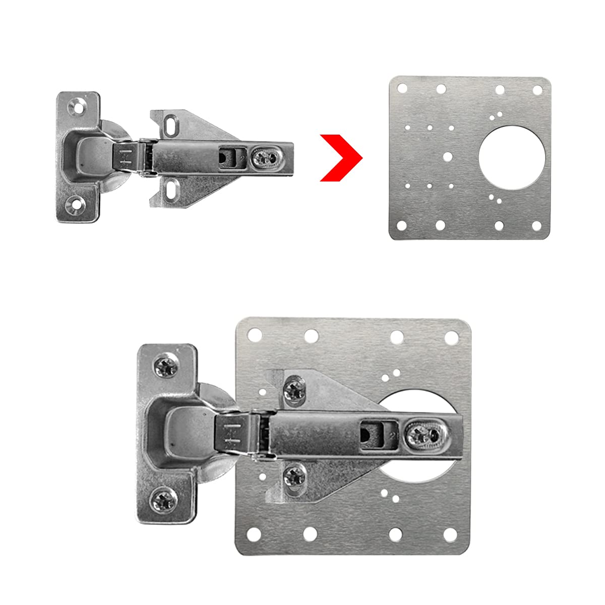 1 Pcs Kitchen Cupboard Door Cabinet Hinges Repair Plate Brackets Kit Fixing Screws V324-1X-HINGEPLATE