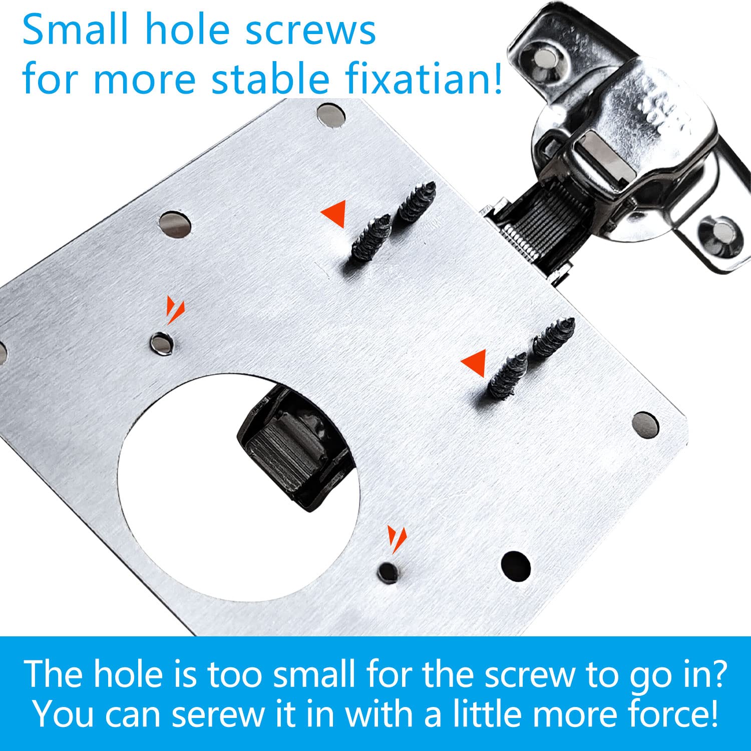 1 Pcs Kitchen Cupboard Door Cabinet Hinges Repair Plate Brackets Kit Fixing Screws V324-1X-HINGEPLATE