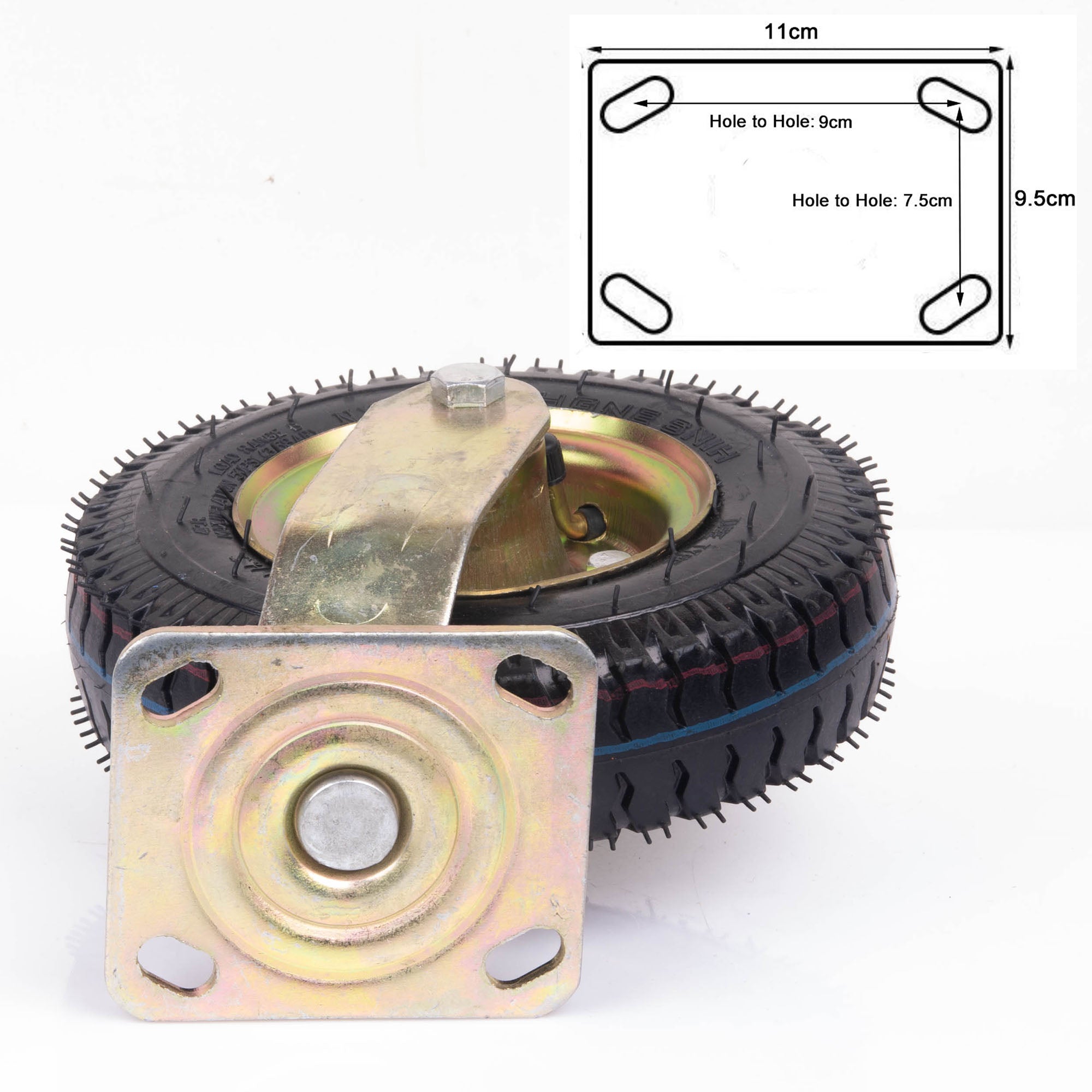 8 Inch Swivel Castor Caster Pneumatic Tyres Tyre Wheels Trolley Cart Wheelbarrow V324-1X8ININFTYRE-SW