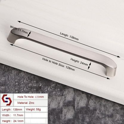 Brushed ZINC Kitchen Door Cabinet Drawer Handle Pulls 128MM V324-2024-128