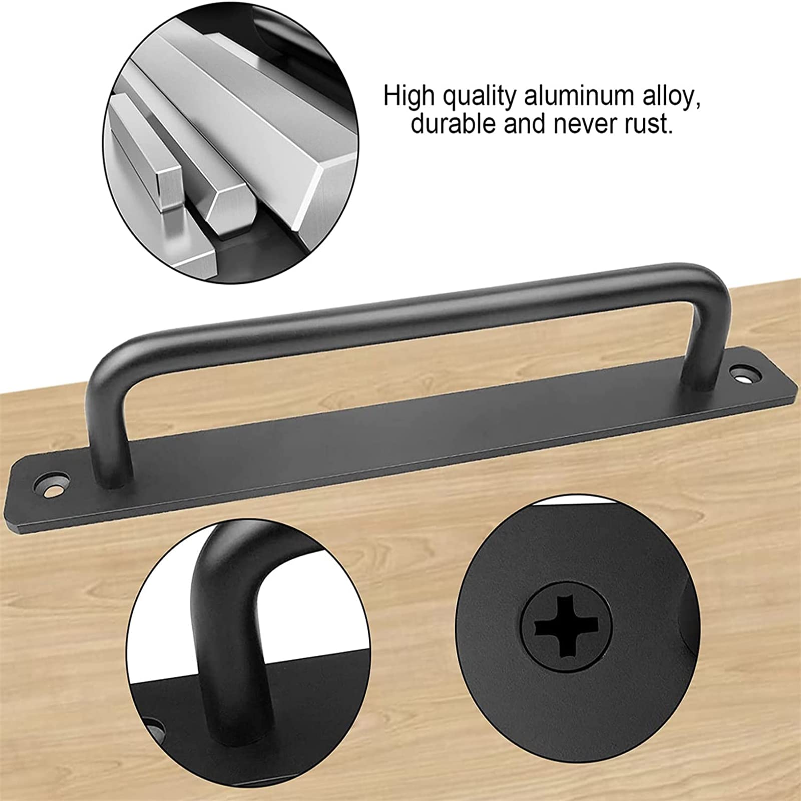 Barn Door Handle Sliding Door Pull Cabinet Door Handles Drawer knobs Kitchen Handles Hardware V324-206BK-192