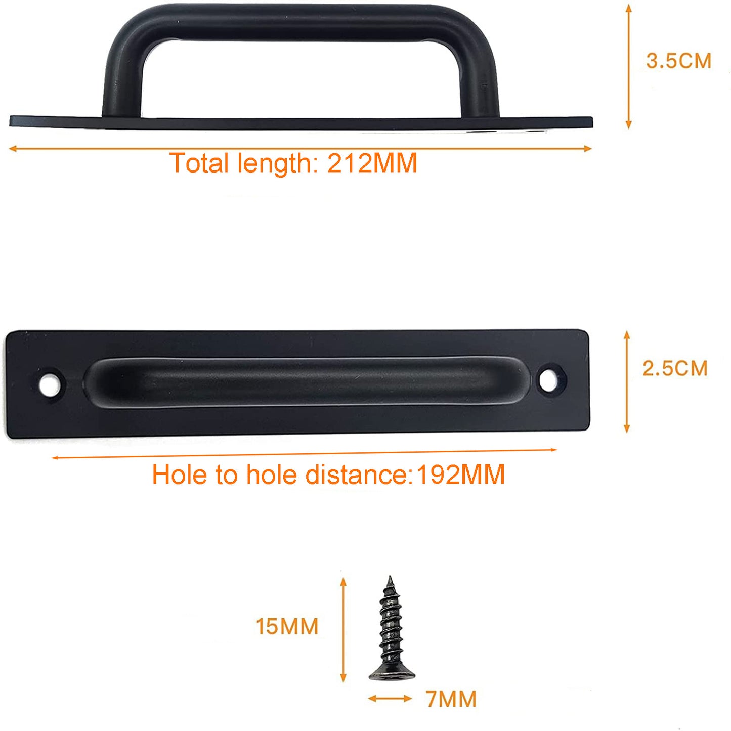 Barn Door Handle Sliding Door Pull Cabinet Door Handles Drawer knobs Kitchen Handles Hardware V324-206BK-192
