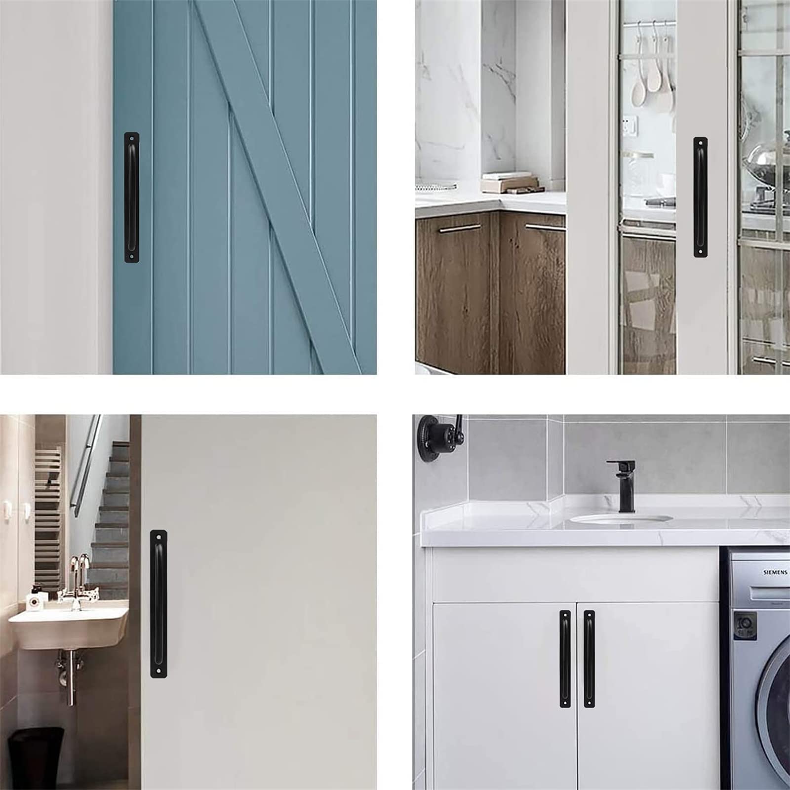 Barn Door Handle Sliding Door Pull Cabinet Door Handles Drawer knobs Kitchen Handles Hardware V324-206BK-192