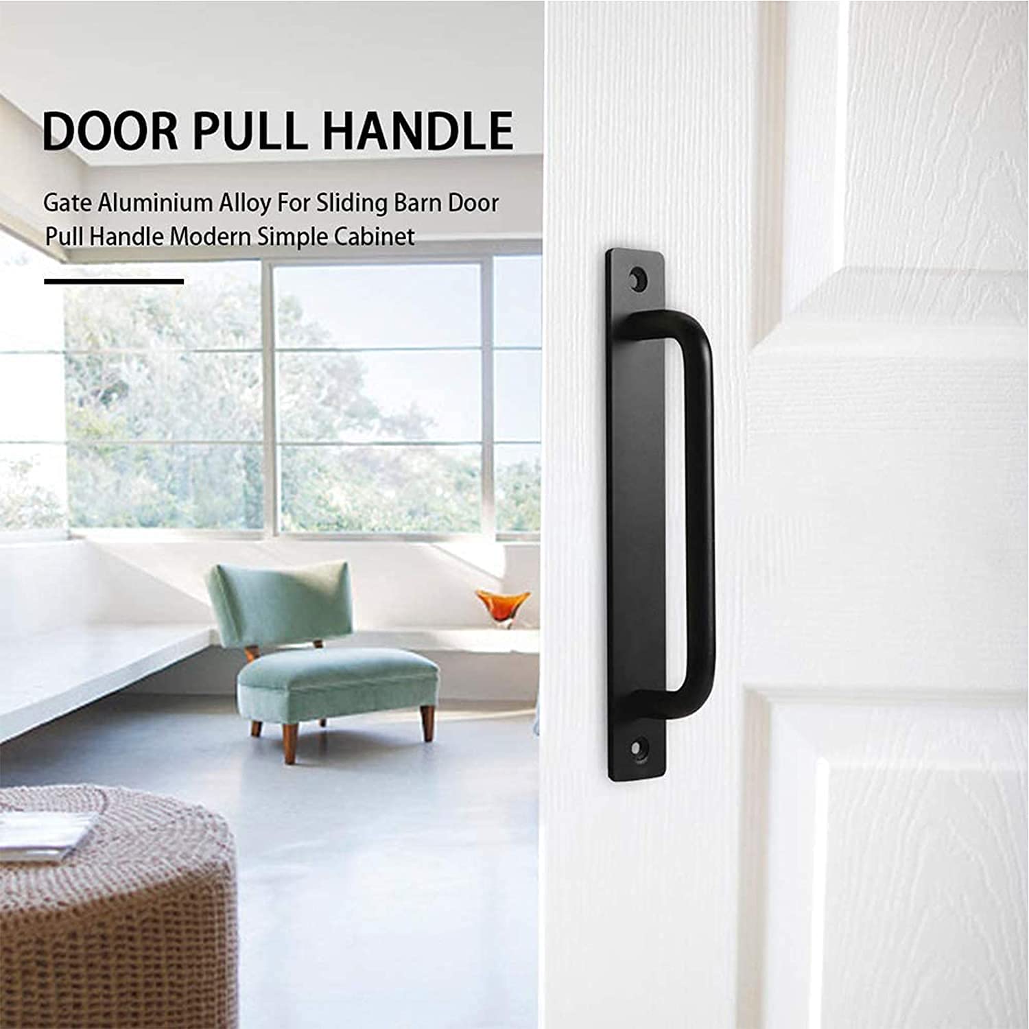 Barn Door Handle Sliding Door Pull Cabinet Door Handles Drawer knobs Kitchen Handles Hardware V324-206BK-192