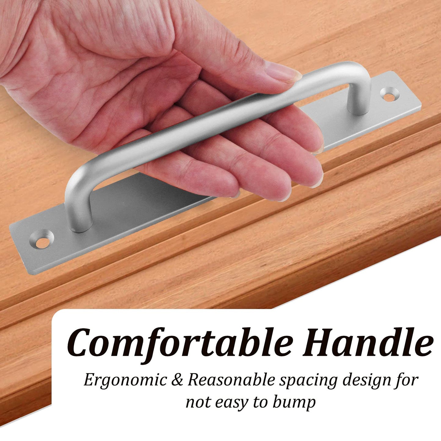 Barn Door Handle Sliding Pull Cabinet Door Handles Drawer knobs Kitchen Handles Silver V324-206SI-192