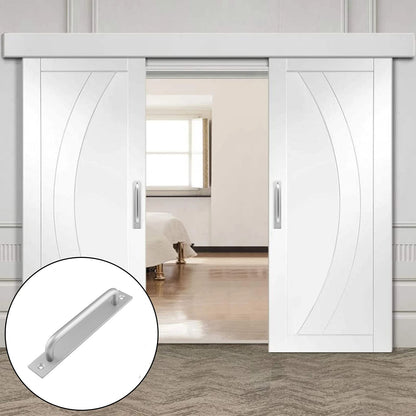 Barn Door Handle Sliding Pull Cabinet Door Handles Drawer knobs Kitchen Handles Silver V324-206SI-192