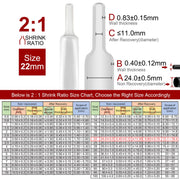 2m Polyolefin Shrink Tube 7/8" (22mm) 2:1 Ratio Heat Shrink Tubing Sleeving Wrap Shrinking V324-22MM-HTSHRINKBK-2M