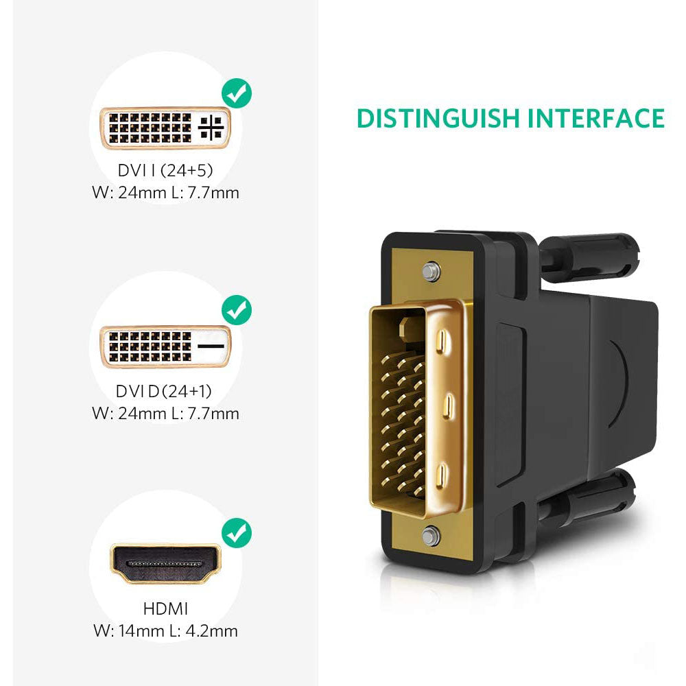 DVI-D 24+1 Male to HDMI Female Adapter Converter Gold Plated Support 1080P V324-24+1-A