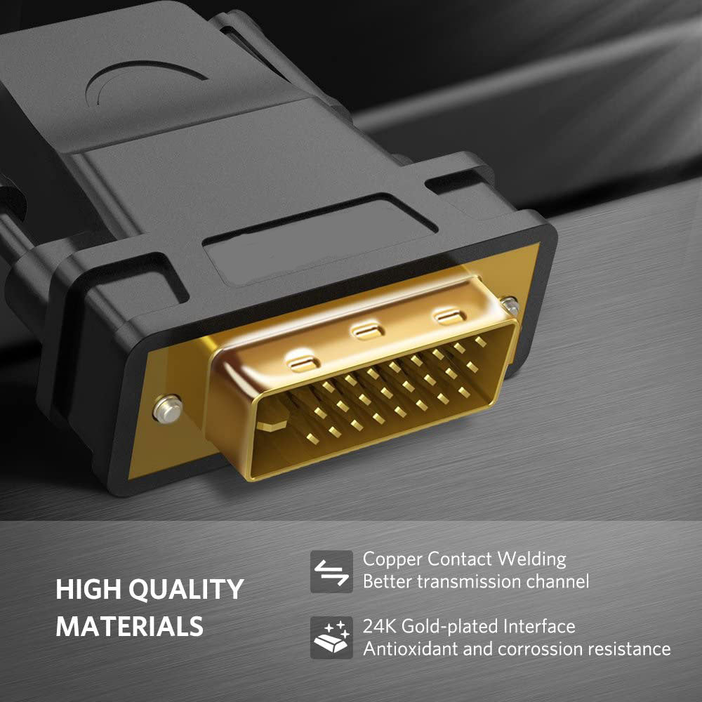 DVI-D 24+1 Male to HDMI Female Adapter Converter Gold Plated Support 1080P V324-24+1-A