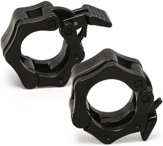 2Pcs 1in / 25mm Dumbbell Clamps Barbell Clamps Collars Clips Bar Plates Collar Clips Black V324-2XBARBCLAMP-25BK