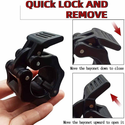 2Pcs 1in / 25mm Dumbbell Clamps Barbell Clamps Collars Clips Bar Plates Collar Clips Black V324-2XBARBCLAMP-25BK