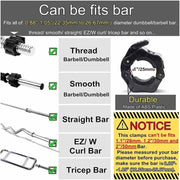 2Pcs 1in / 25mm Dumbbell Clamps Barbell Clamps Collars Clips Bar Plates Collar Clips Black V324-2XBARBCLAMP-25BK