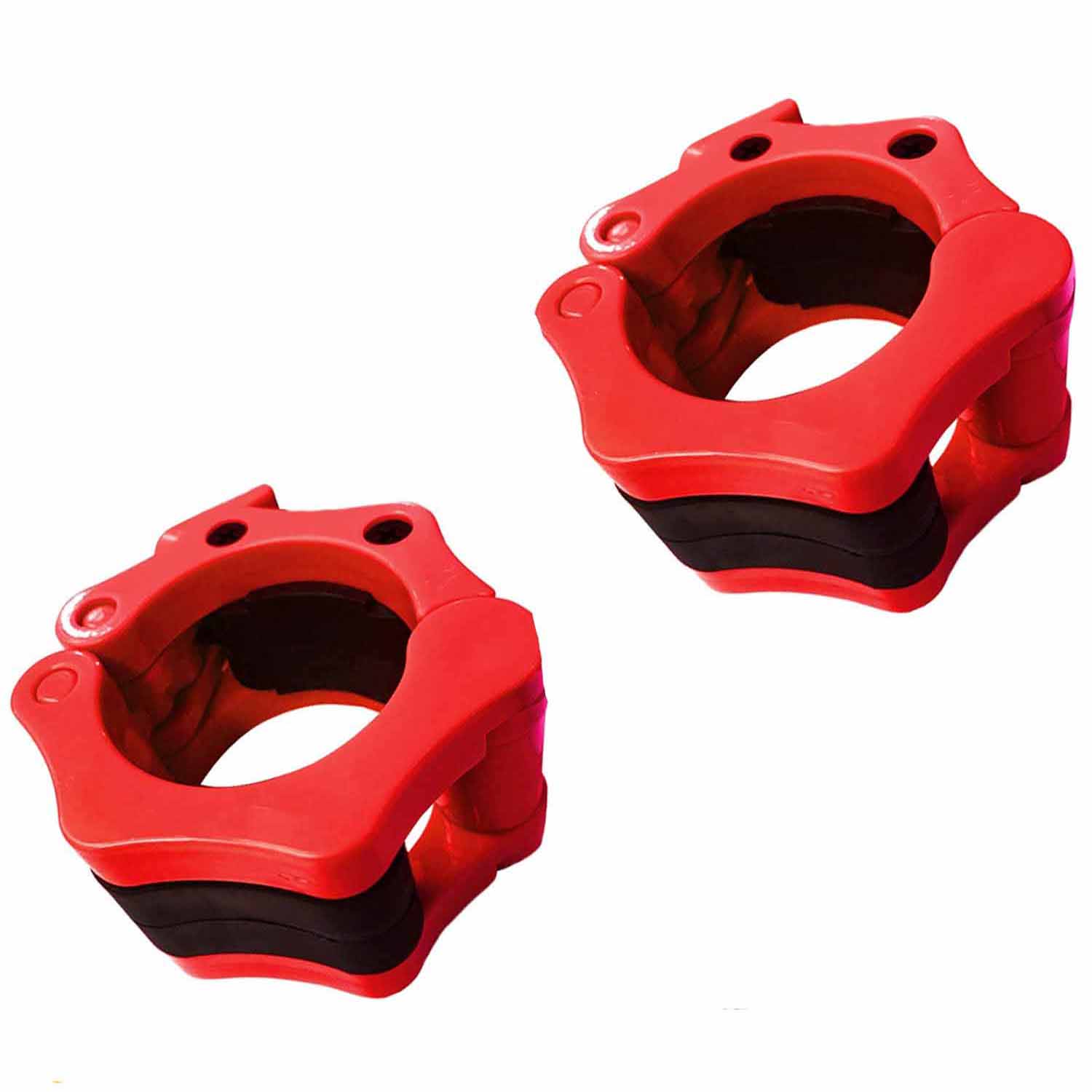 2Pcs 1in / 25mm Dumbbell Clamps Barbell Clamps Collars Clips Bar Plates Collar Clips Red V324-2XBARBCLAMP-25RD