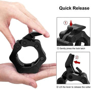 2Pcs 2in / 50mm Olympic Dumbbell Clamps Barbell Clamps Collars Clips Bar Plates Collar Clips Black V324-2XBARBCLAMP-50BK