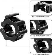 2Pcs 2in / 50mm Olympic Dumbbell Clamps Barbell Clamps Collars Clips Bar Plates Collar Clips Black V324-2XBARBCLAMP-50BK