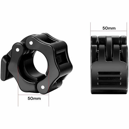 2Pcs 2in / 50mm Olympic Dumbbell Clamps Barbell Clamps Collars Clips Bar Plates Collar Clips Black V324-2XBARBCLAMP-50BK