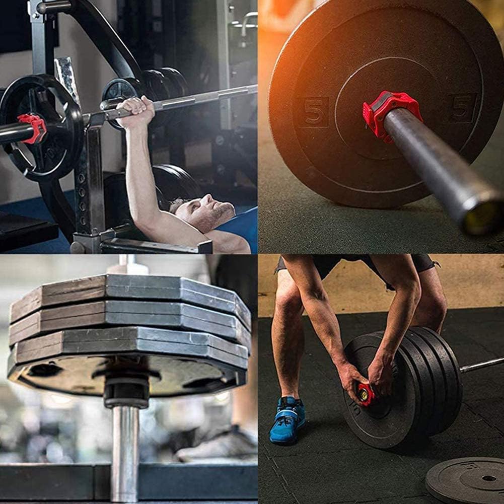 2Pcs 2in / 50mm Olympic Dumbbell Clamps Barbell Clamps Collars Clips Bar Plates Collar Clips Red V324-2XBARBCLAMP-50RD