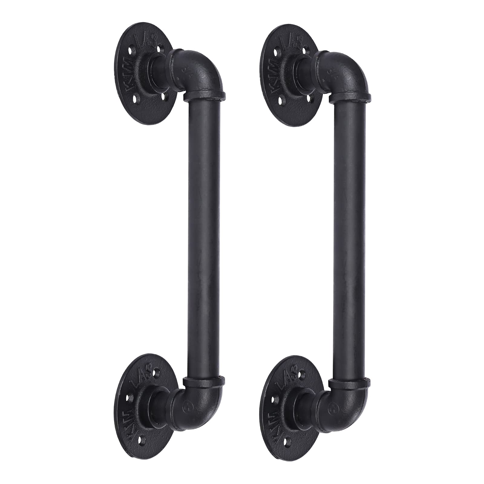 2Pcs Sliding Barn Door Handle 14 inch 36cm Industrial Pipe Door Pull Handle, Grab Bar, Towel Bar V324-2XDHANDL-36CMBK