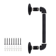 2Pcs Sliding Barn Door Handle 14 inch 36cm Industrial Pipe Door Pull Handle, Grab Bar, Towel Bar V324-2XDHANDL-36CMBK