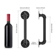 2Pcs Sliding Barn Door Handle 14 inch 36cm Industrial Pipe Door Pull Handle, Grab Bar, Towel Bar V324-2XDHANDL-36CMBK