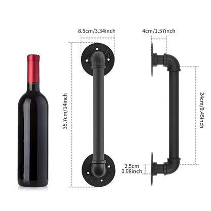 2Pcs Sliding Barn Door Handle 14 inch 36cm Industrial Pipe Door Pull Handle, Grab Bar, Towel Bar V324-2XDHANDL-36CMBK