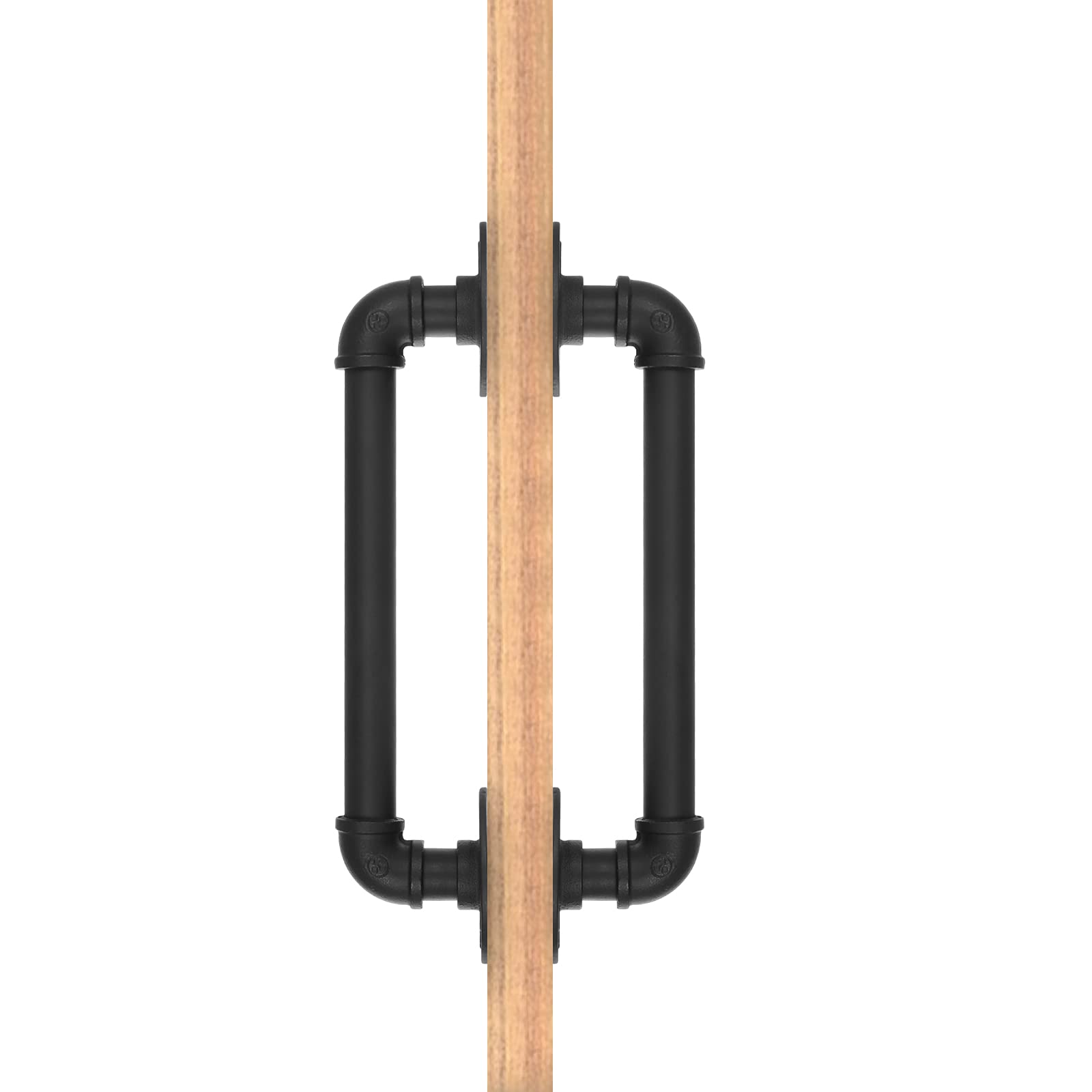 2Pcs Sliding Barn Door Handle 14 inch 36cm Industrial Pipe Door Pull Handle, Grab Bar, Towel Bar V324-2XDHANDL-36CMBK