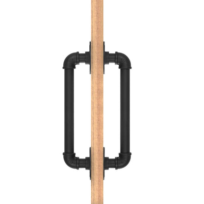 2Pcs Sliding Barn Door Handle 14 inch 36cm Industrial Pipe Door Pull Handle, Grab Bar, Towel Bar V324-2XDHANDL-36CMBK