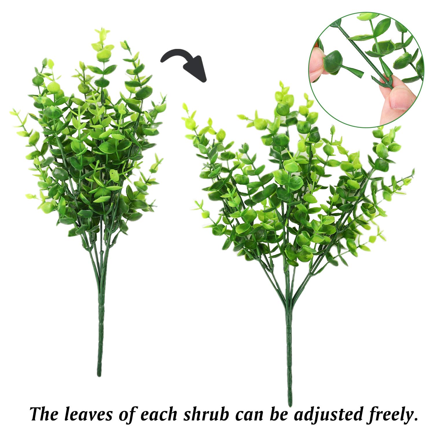 2 Pack Fake Plants Faux Artificial Eucalyptus Plants Home Garden Window Office Wedding Decoration V324-2XFK-YJL735