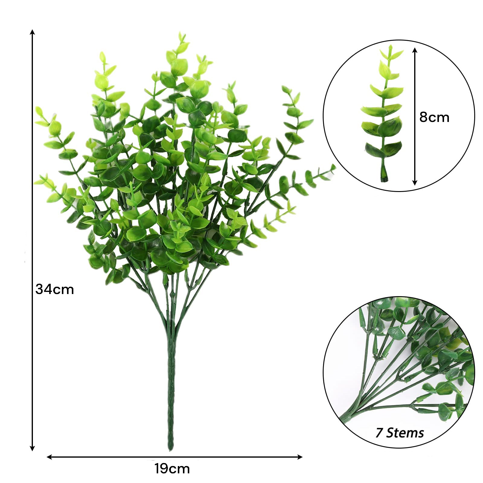 2 Pack Fake Plants Faux Artificial Eucalyptus Plants Home Garden Window Office Wedding Decoration V324-2XFK-YJL735