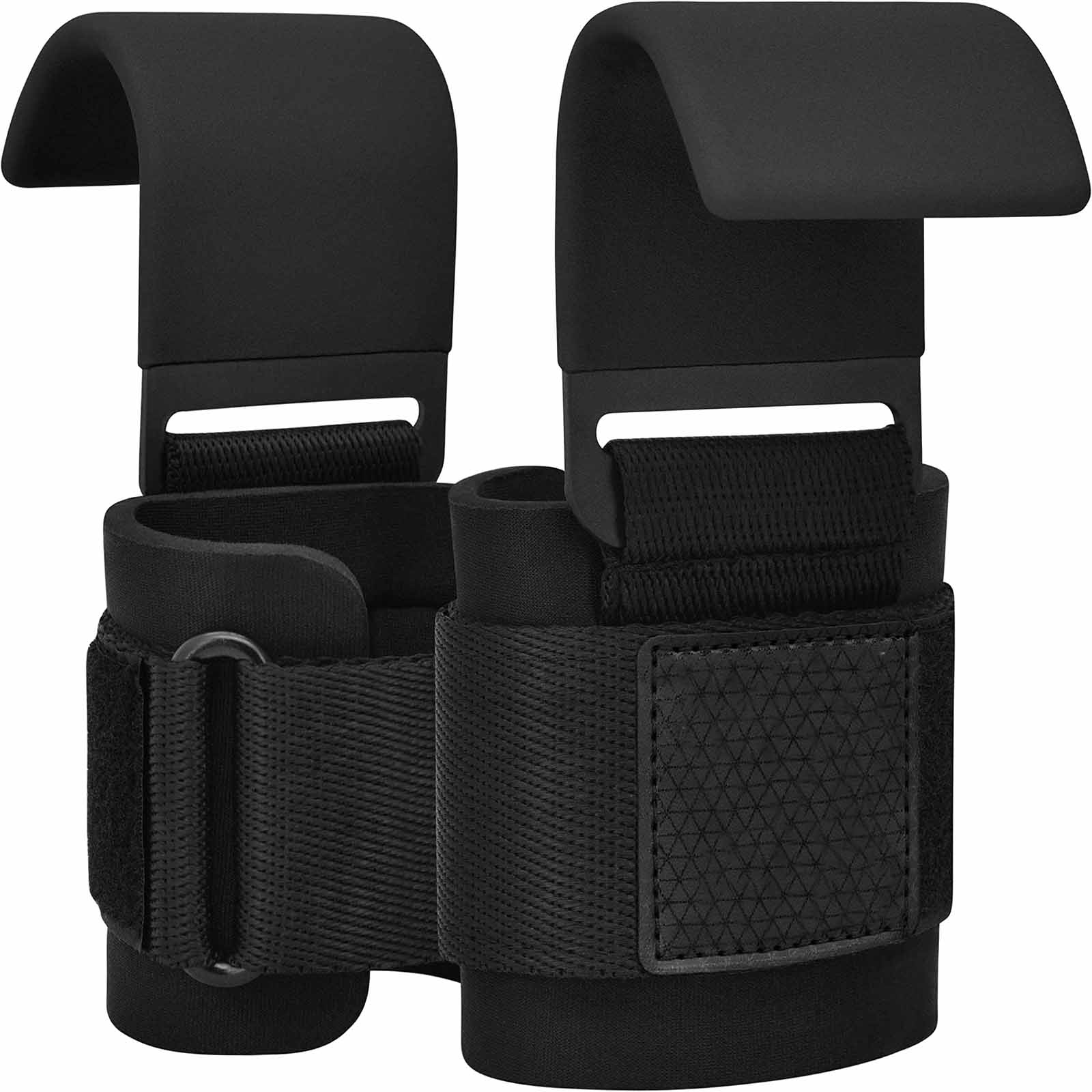 Pair Weight Lifting Hooks Straps Grip Wrist Wrap Support Powerlifting Deadlift Pull Up V324-2XFT-HOOKBK