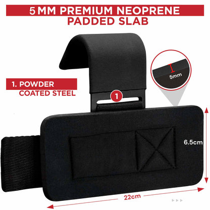 Pair Weight Lifting Hooks Straps Grip Wrist Wrap Support Powerlifting Deadlift Pull Up V324-2XFT-HOOKBK