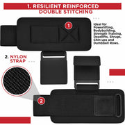 Pair Weight Lifting Hooks Straps Grip Wrist Wrap Support Powerlifting Deadlift Pull Up V324-2XFT-HOOKBK