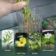 2pc Aquarium Plant Holder Clear Hanging Aquatic Planters with Hooks for Fish Tank Decor V324-2XFTPLANTER