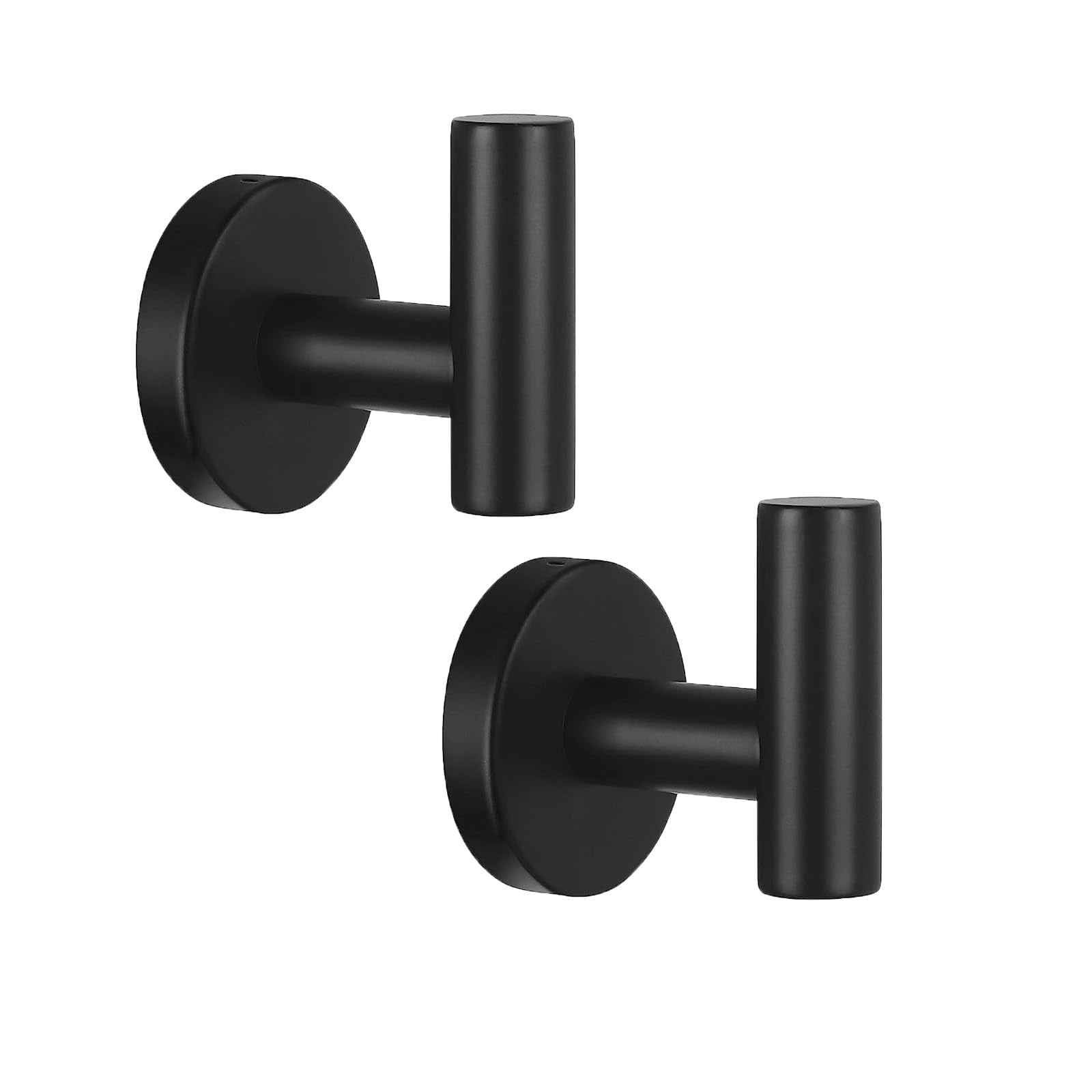 2 Pcs Wall Mount Bathroom Towel Hooks Holder Cloth Hanger Hook Kitchen Door Hanger Black V324-2XJWTCLOHOOK-DKBK