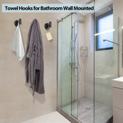 2 Pcs Wall Mount Bathroom Towel Hooks Holder Cloth Hanger Hook Kitchen Door Hanger Black V324-2XJWTCLOHOOK-DKBK