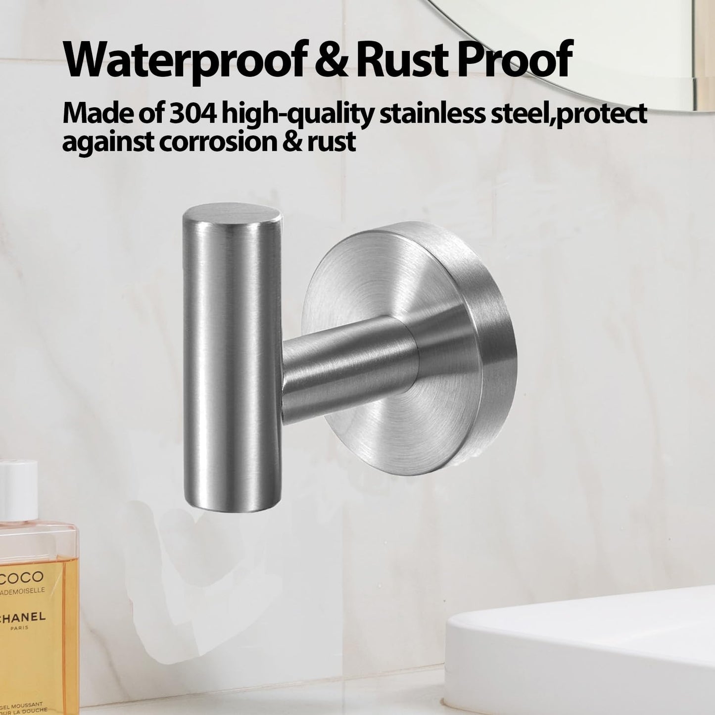 2 Pcs Wall Mount Bathroom Towel Hooks Holder Cloth Hanger Hook Kitchen Door Hanger Brushed Nickel V324-2XJWTCLOHOOK-DKBS