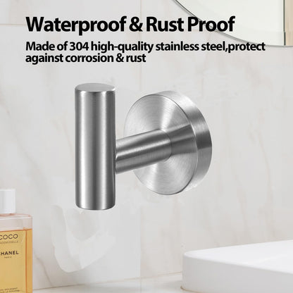 2 Pcs Wall Mount Bathroom Towel Hooks Holder Cloth Hanger Hook Kitchen Door Hanger Brushed Nickel V324-2XJWTCLOHOOK-DKBS