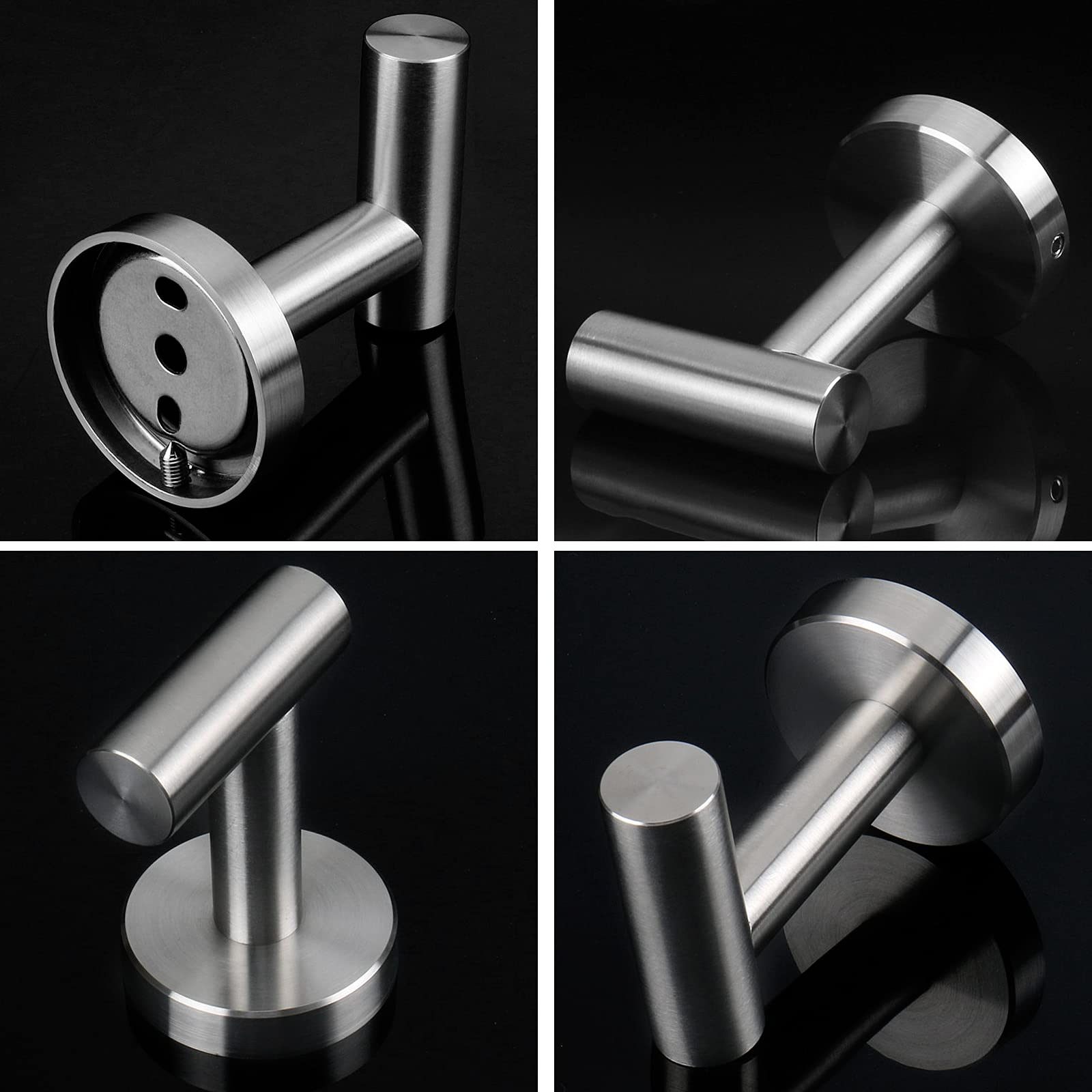 2 Pcs Wall Mount Bathroom Towel Hooks Holder Cloth Hanger Hook Kitchen Door Hanger Brushed Nickel V324-2XJWTCLOHOOK-DKBS