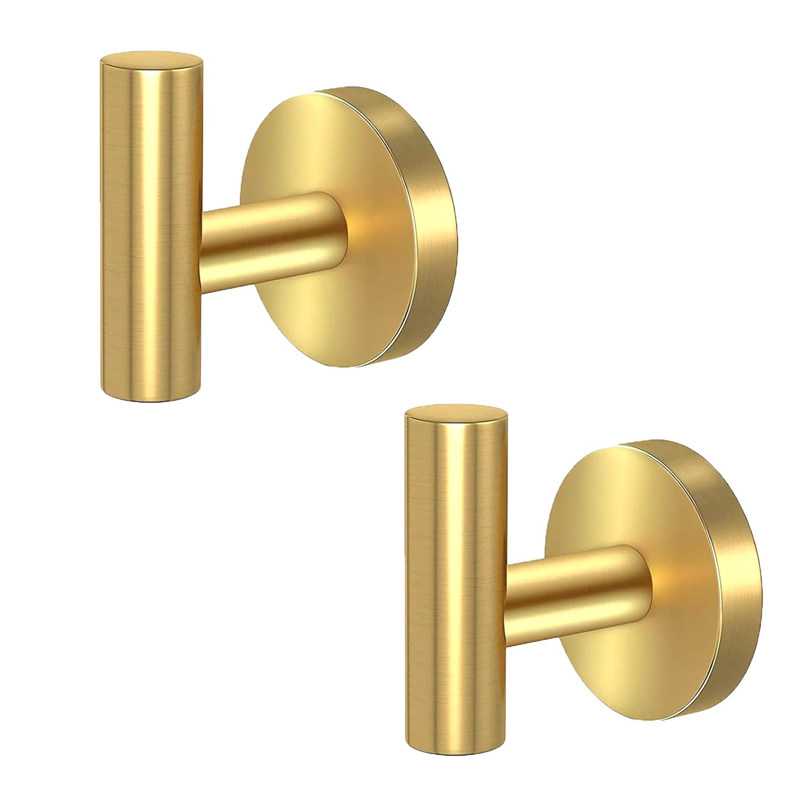 2 Pcs Wall Mount Bathroom Towel Hooks Holder Cloth Hanger Hook Kitchen Door Hanger Gold V324-2XJWTCLOHOOK-DKGD