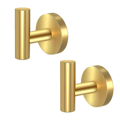 2 Pcs Wall Mount Bathroom Towel Hooks Holder Cloth Hanger Hook Kitchen Door Hanger Gold V324-2XJWTCLOHOOK-DKGD