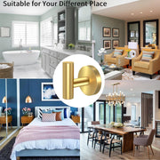 2 Pcs Wall Mount Bathroom Towel Hooks Holder Cloth Hanger Hook Kitchen Door Hanger Gold V324-2XJWTCLOHOOK-DKGD